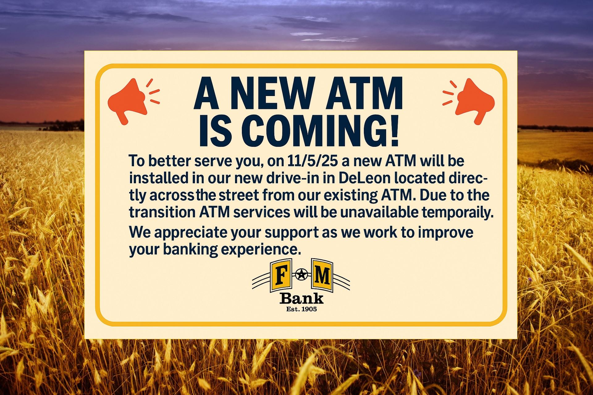 A New ATM is Coming!